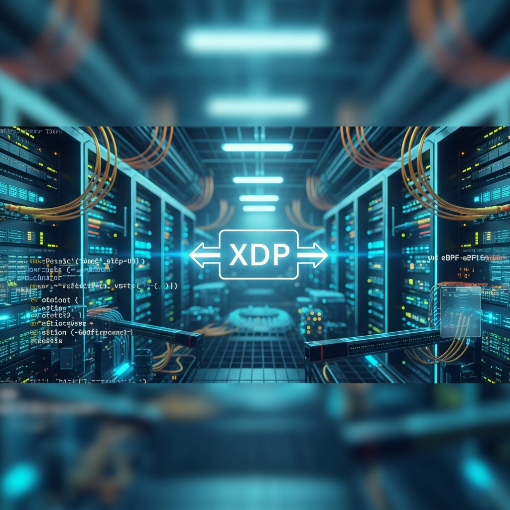 Illustration immersive du sujet : bloquer millions paquets XDP