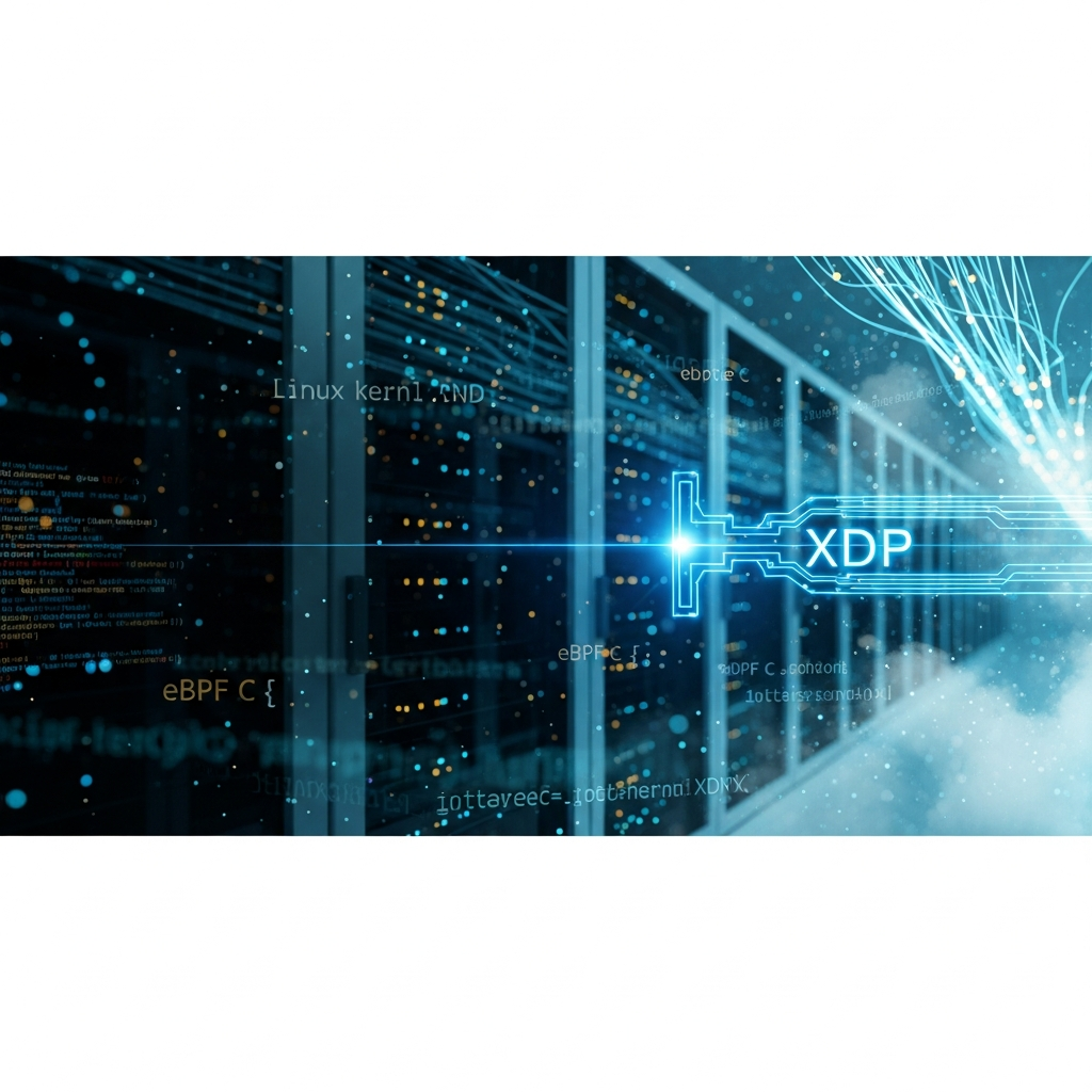 Illustration immersive du sujet : rate-limiter IP XDP eBPF