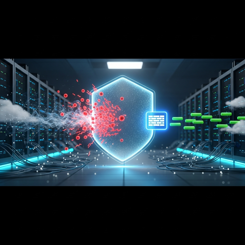 Illustration immersive du sujet : Cloudflare vs kernel firewall