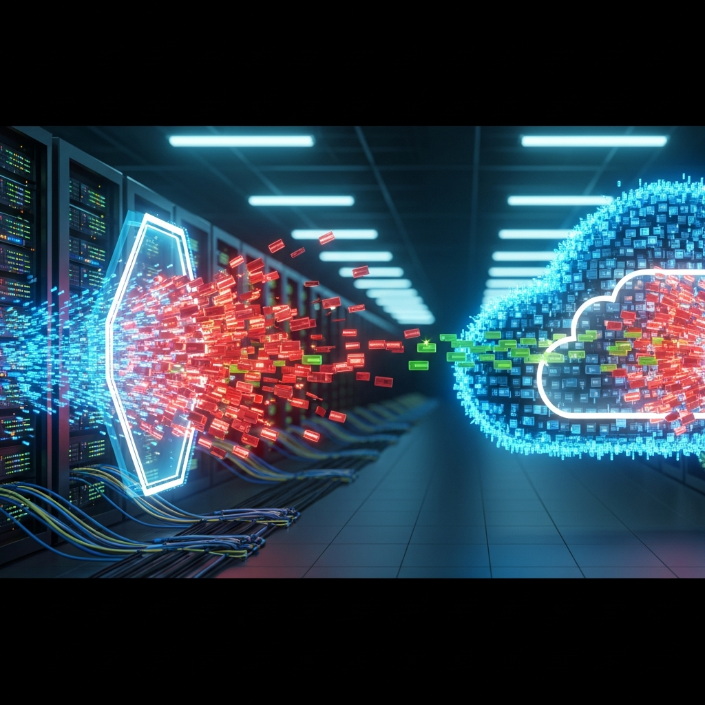 Illustration immersive du sujet : protection DDoS cloud